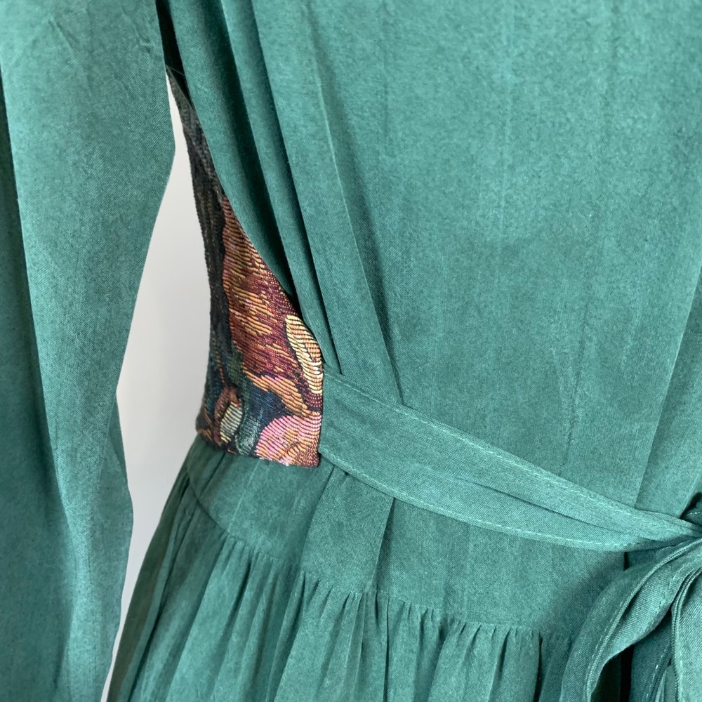 VTG Carol Anderson Green Dress with with Tapestry Bodice Size 6 - Picture 7 of 15